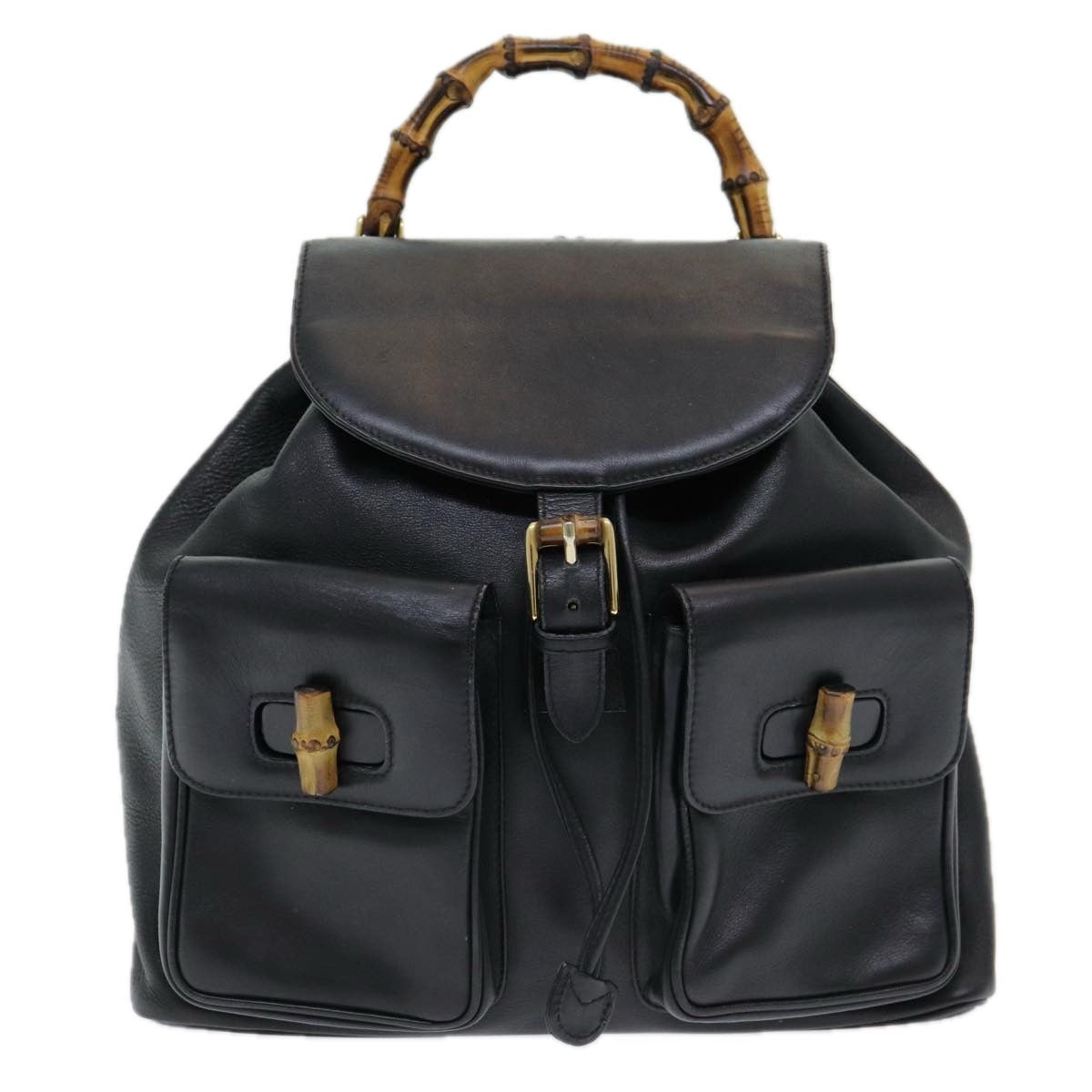 GUCCI Bamboo Backpack Leather Black - 13