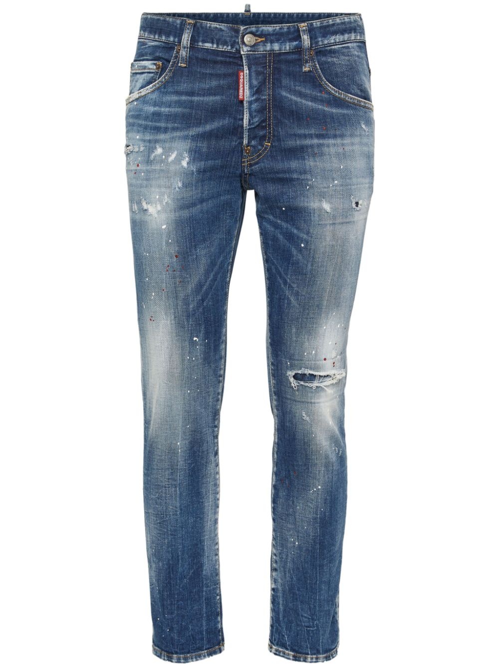 distressed slim-cut jeans - 1