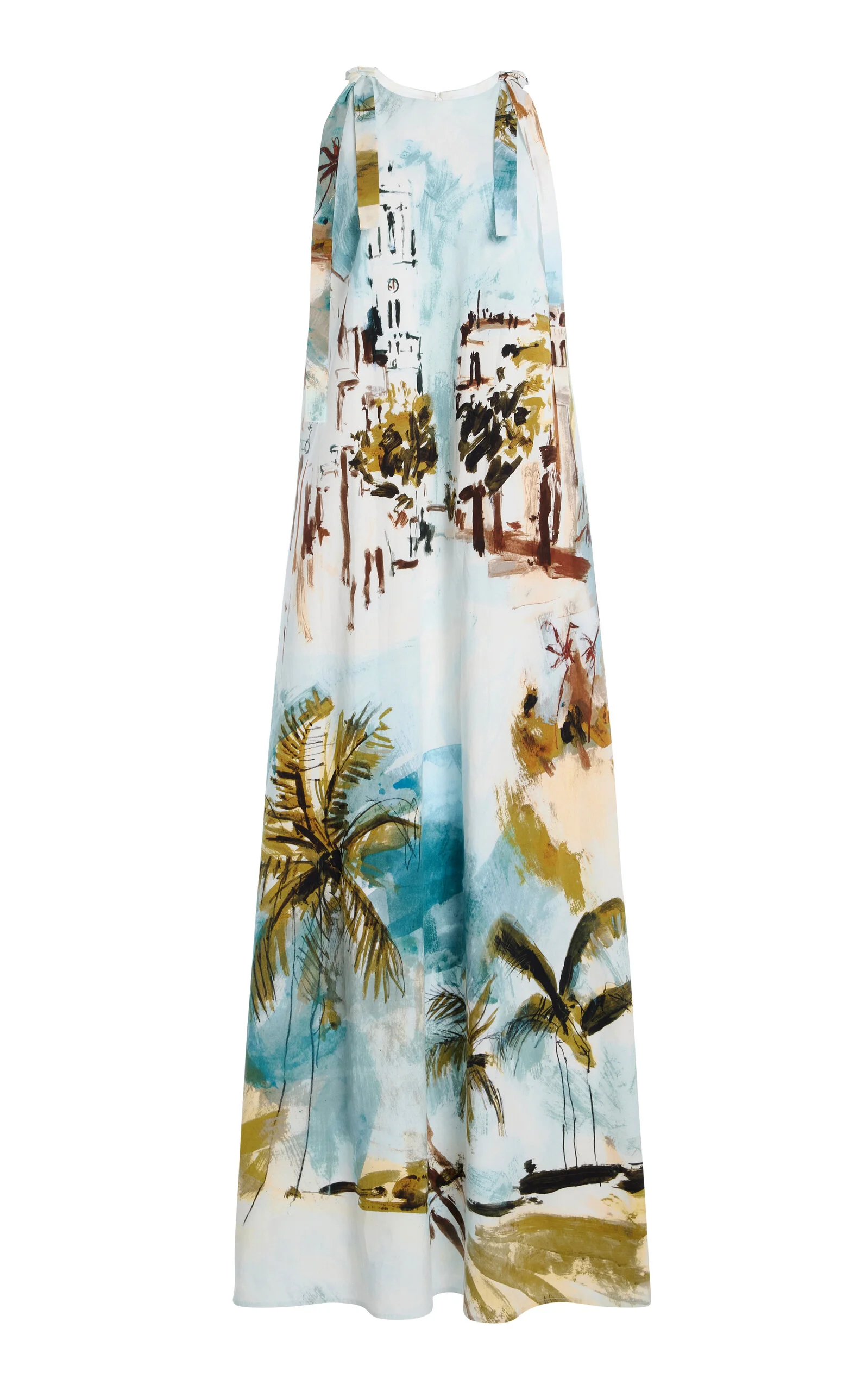 Printed Stretch Cotton-Poplin Maxi Dress multi - 1