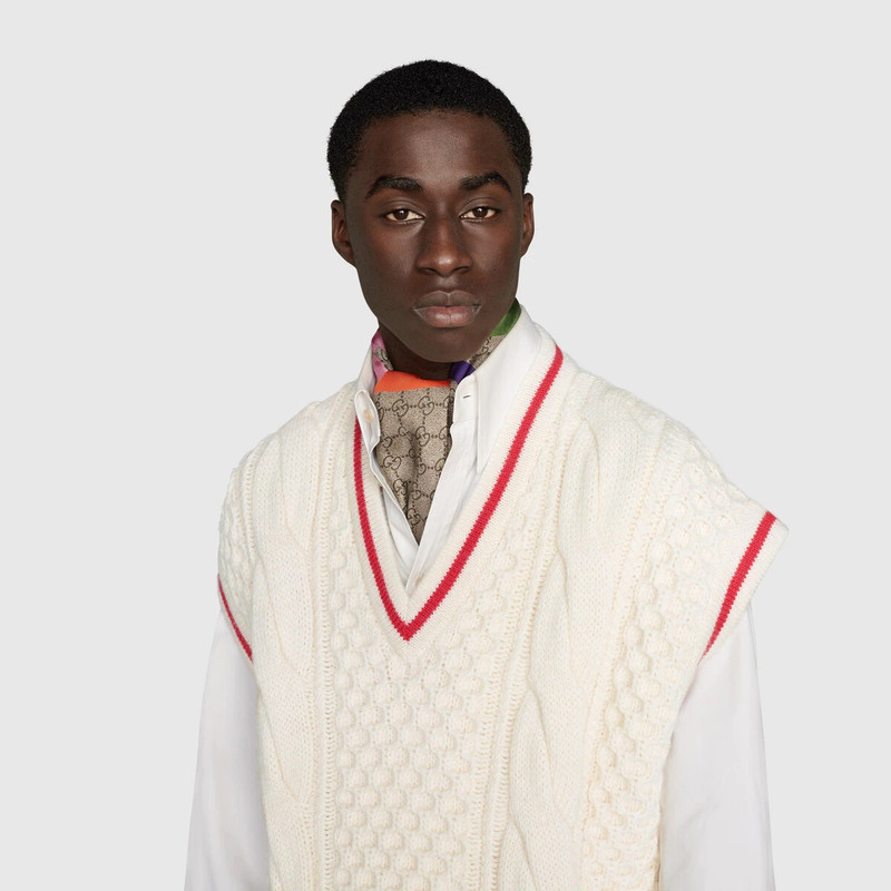 Geometric GG print twill scarf 4