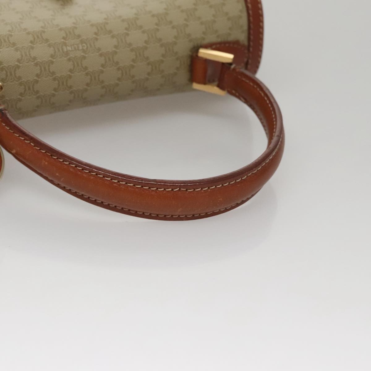 CELINE Macadam Canvas Hand Bag Beige Gold - 7