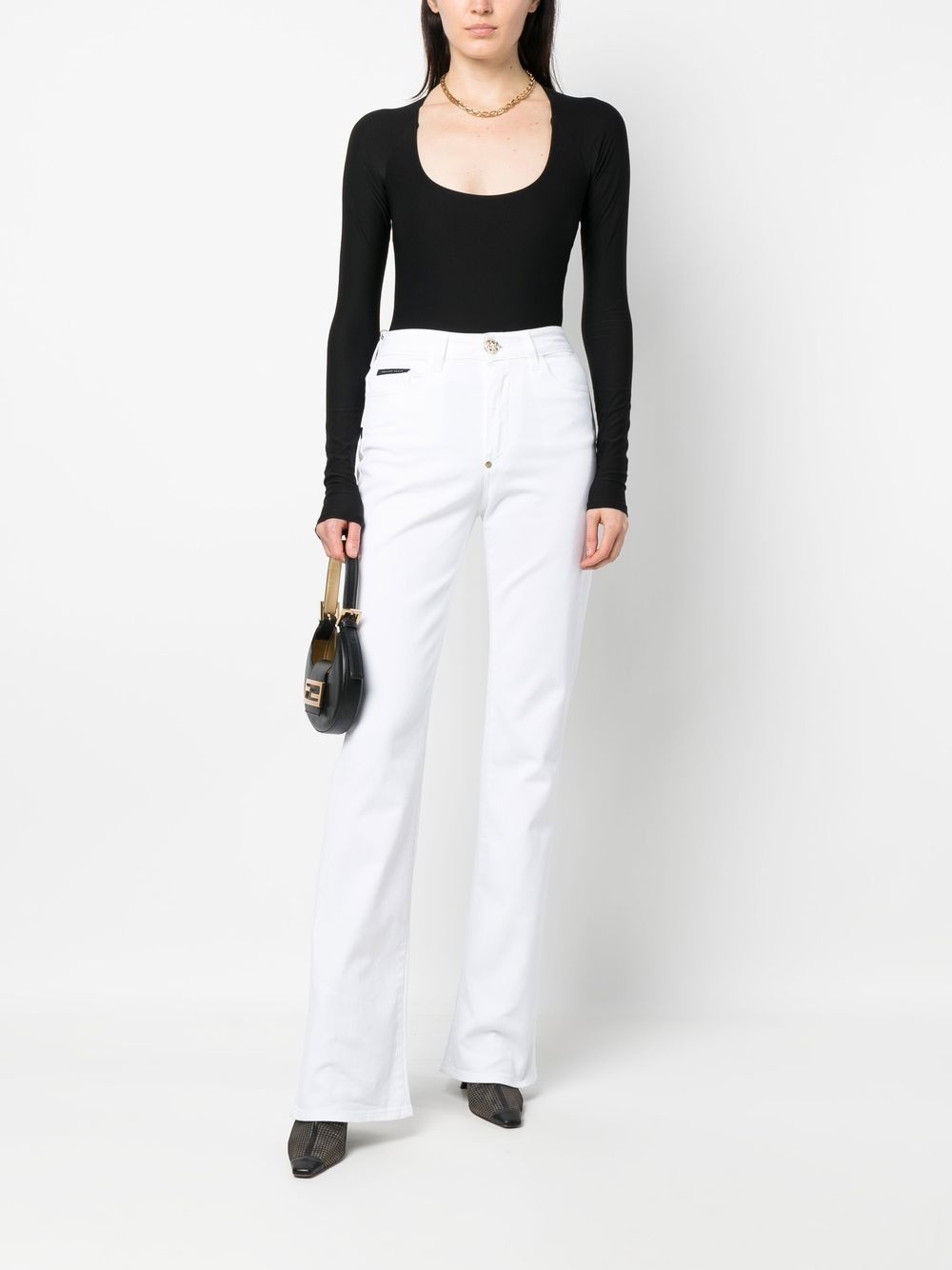 high-waisted flared jeans - 2
