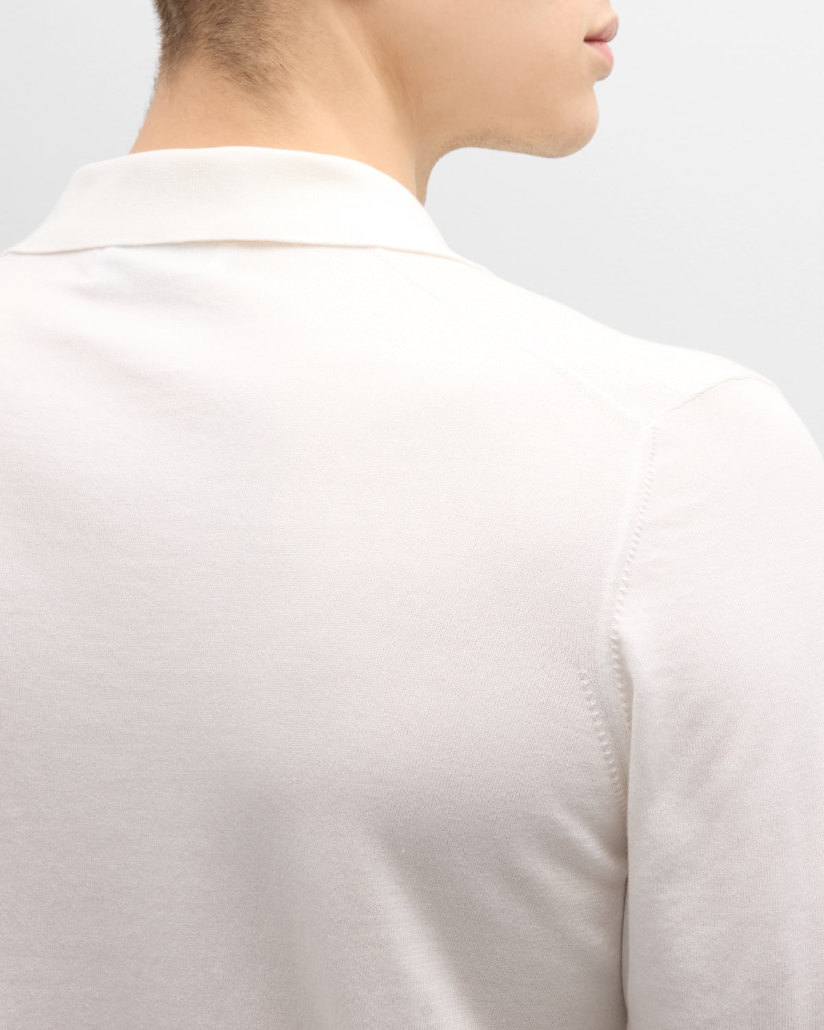 Men's Cotton Knit Johnny Collar Polo Shirt - 7