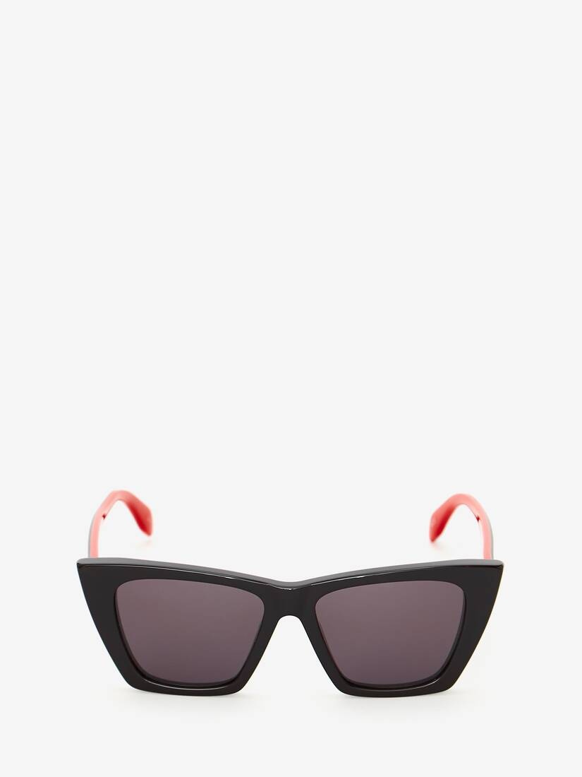 Selvedge Cat Eye Sunglasses in Black/red - 1