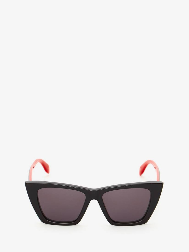Selvedge Cat Eye Sunglasses in Black/red 1