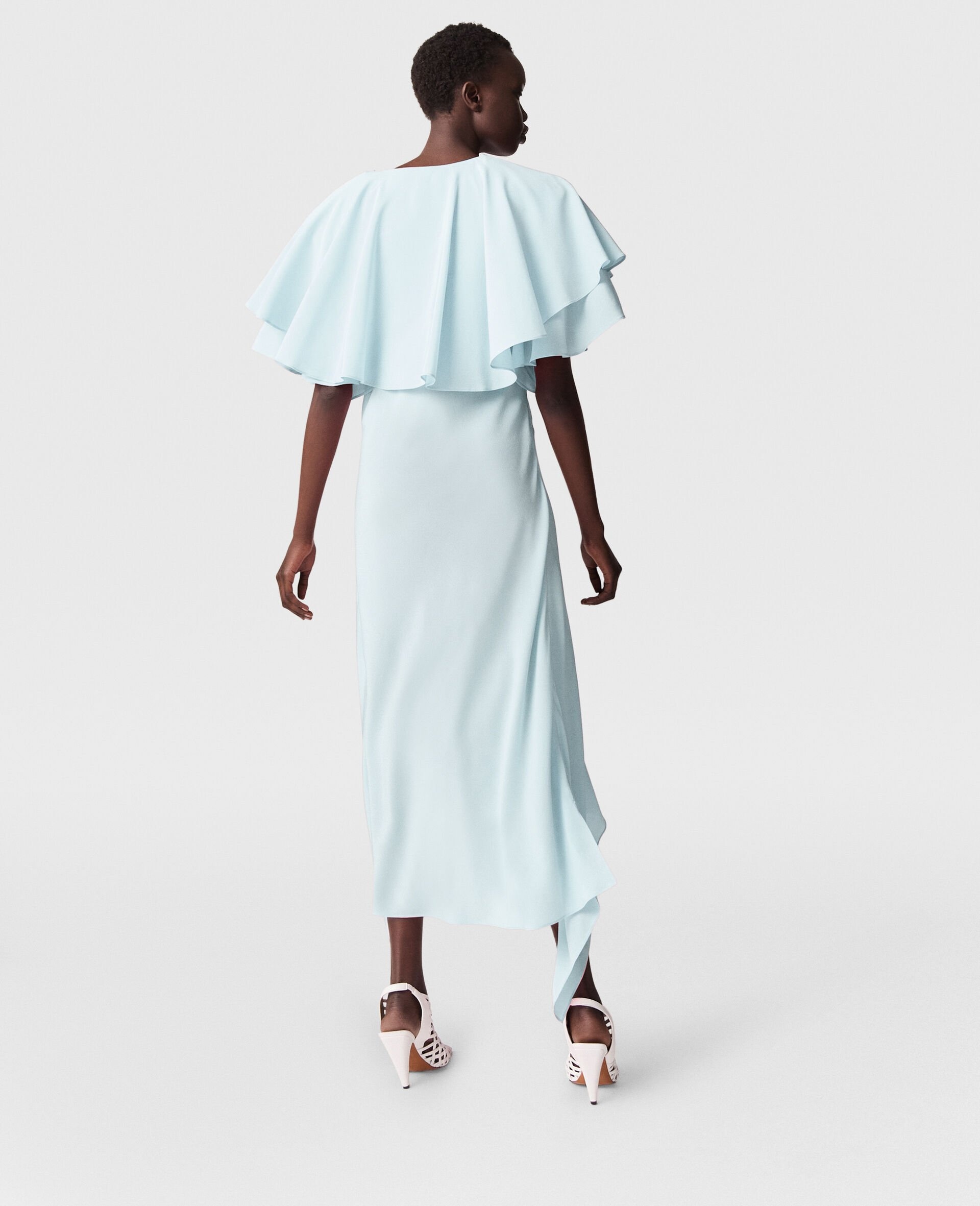 Layered Short-Sleeve Semi-Sheer Midi Dress - 5