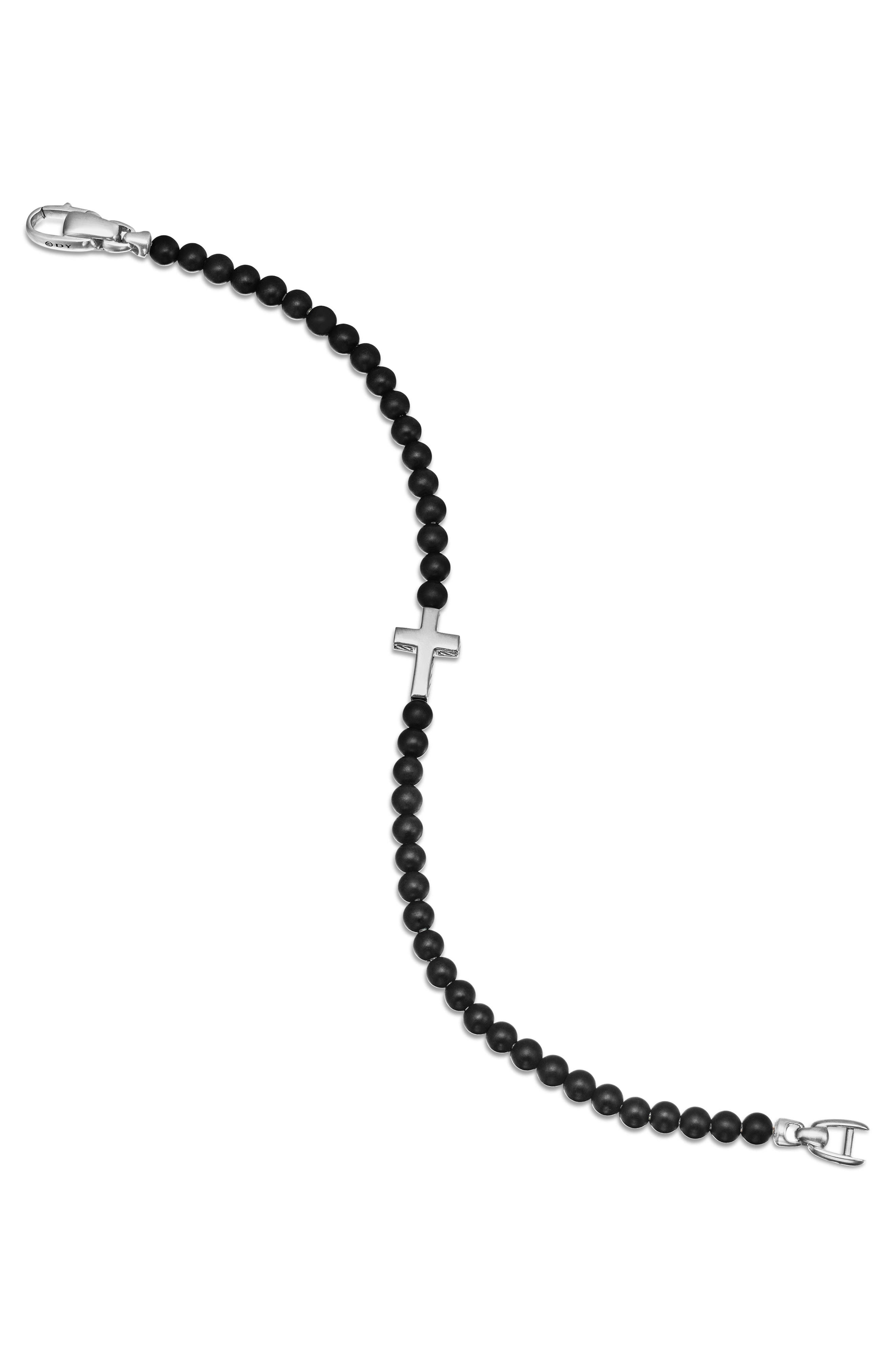 David Yurman Men's Spiritual Beads Cross Beaded Bracelet in Silver at Nordstrom - 5