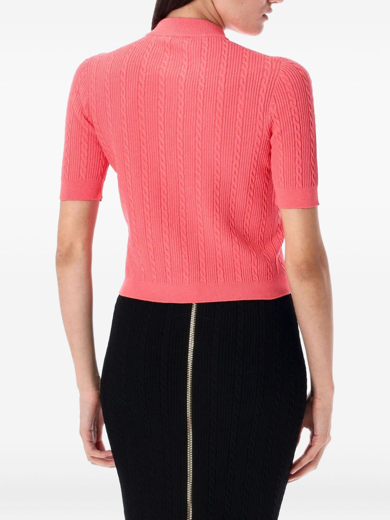 Balmain cable-knit buttoned cardigan outlook