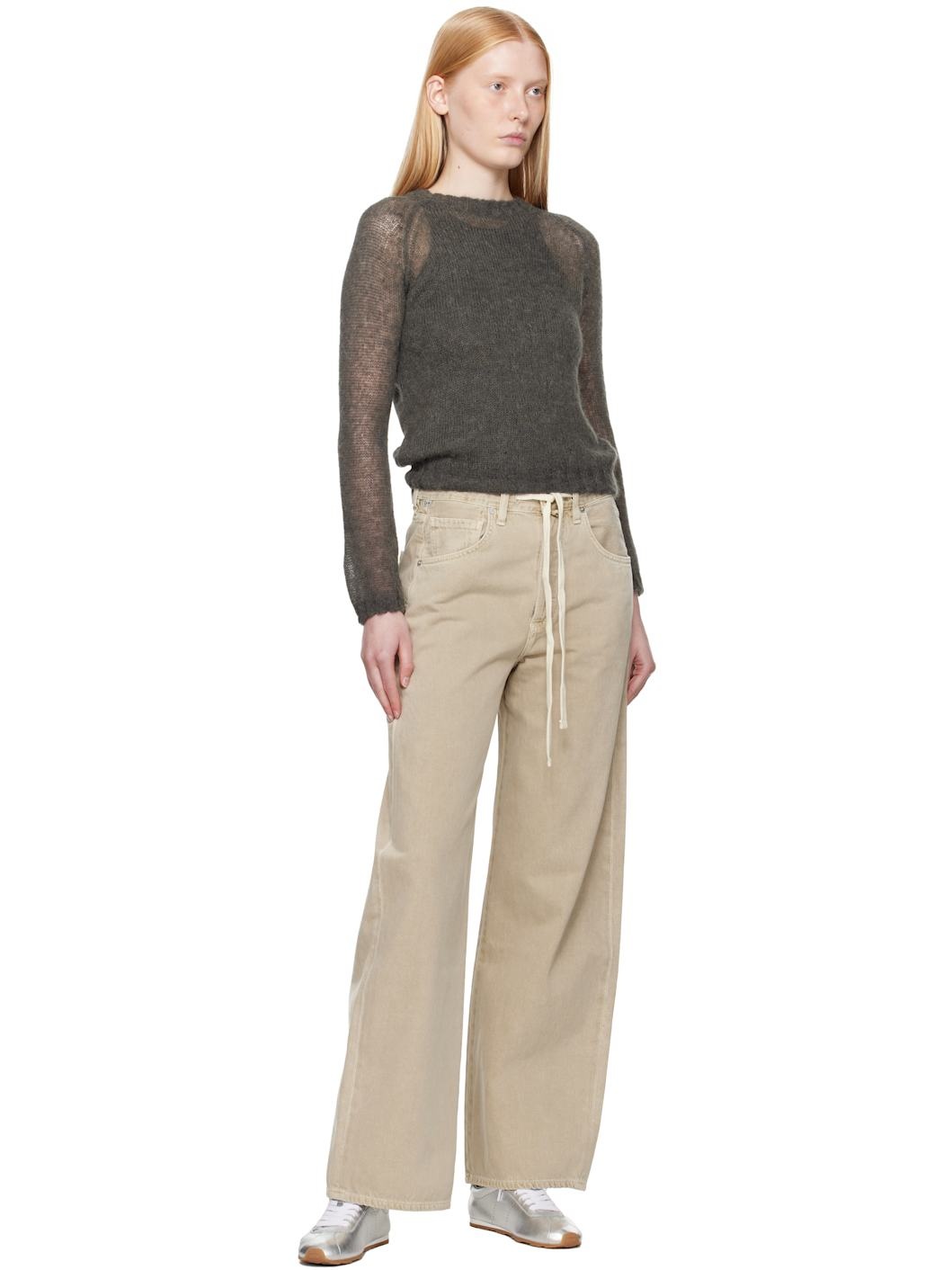 Beige Brynn Drawstring Jeans - 4