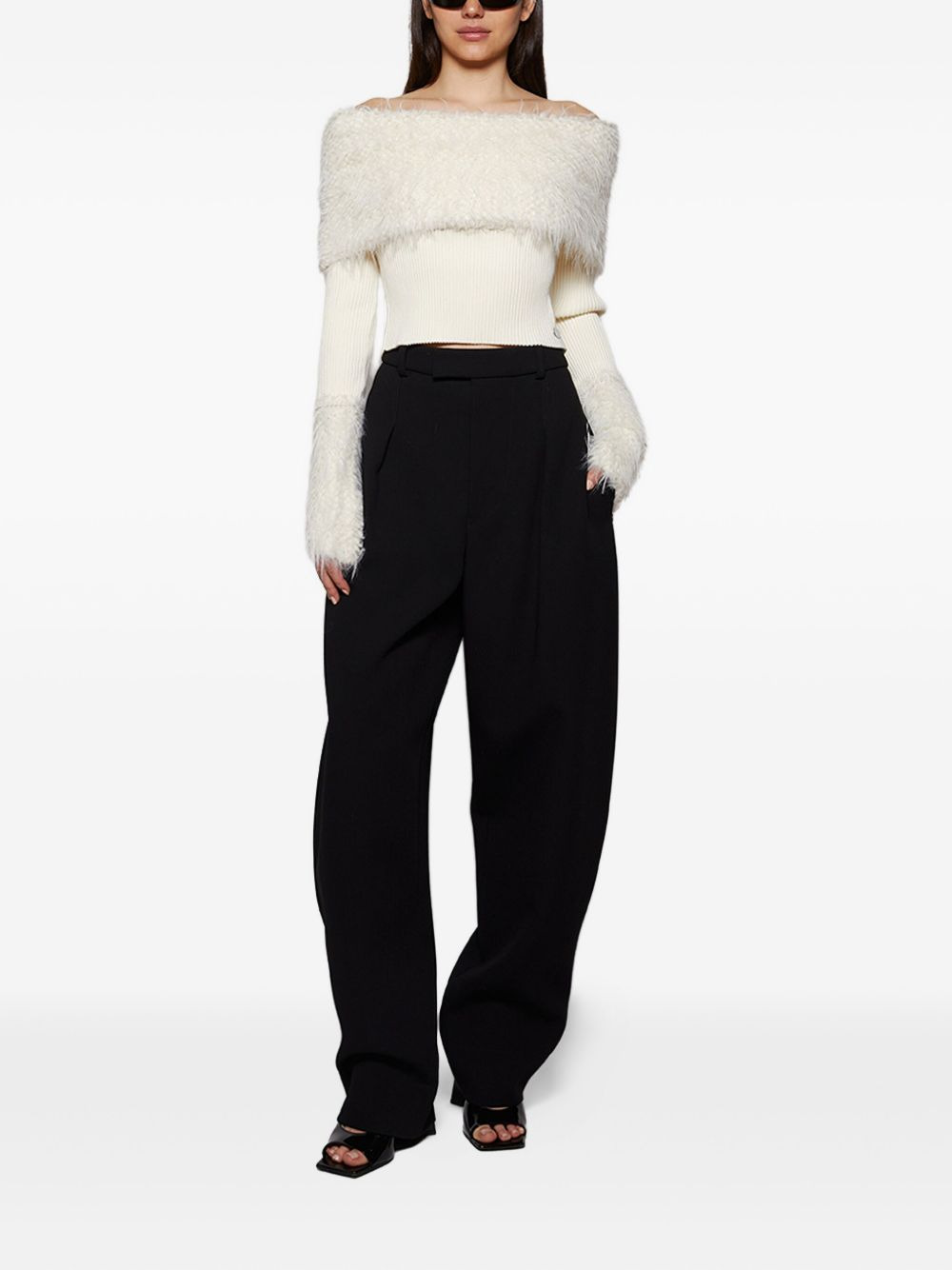 ribbed hairy-detail sweater - 2
