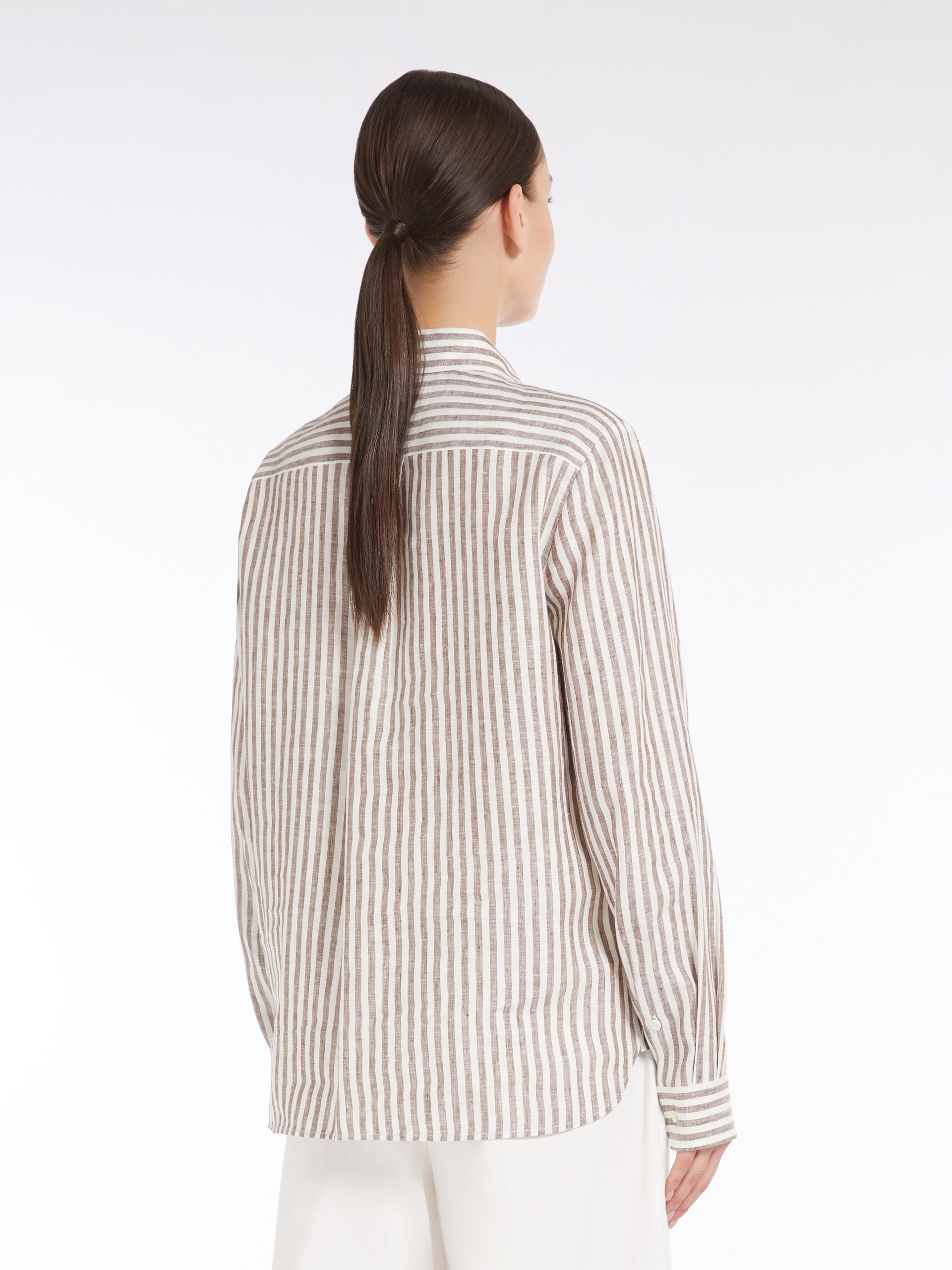 JOSEF Striped linen shirt - 4