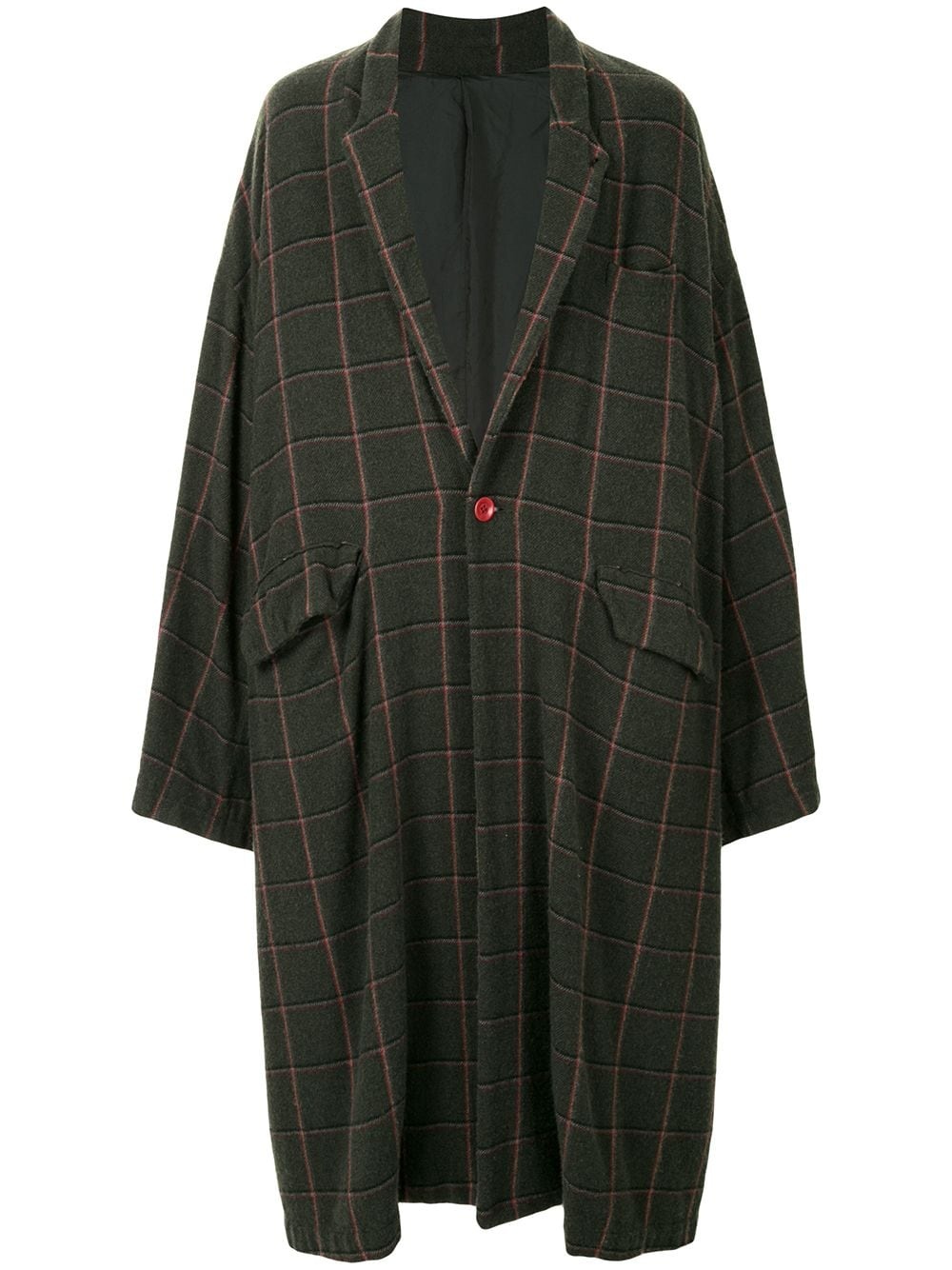 checked oversized coat - 1