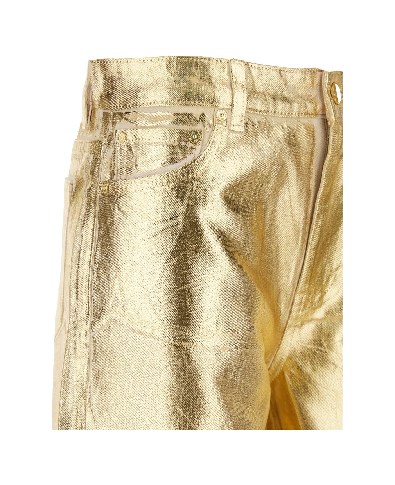 Foil Denim Wide Jeans - 3