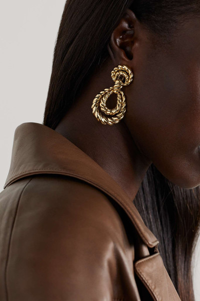 DAVID WEBB Lasso 18-karat gold clip earrings outlook