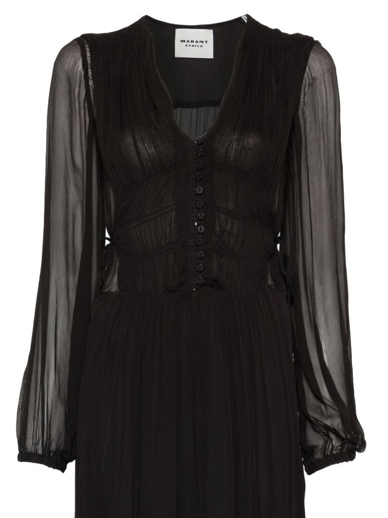 buttoned sheer maxi dress 3