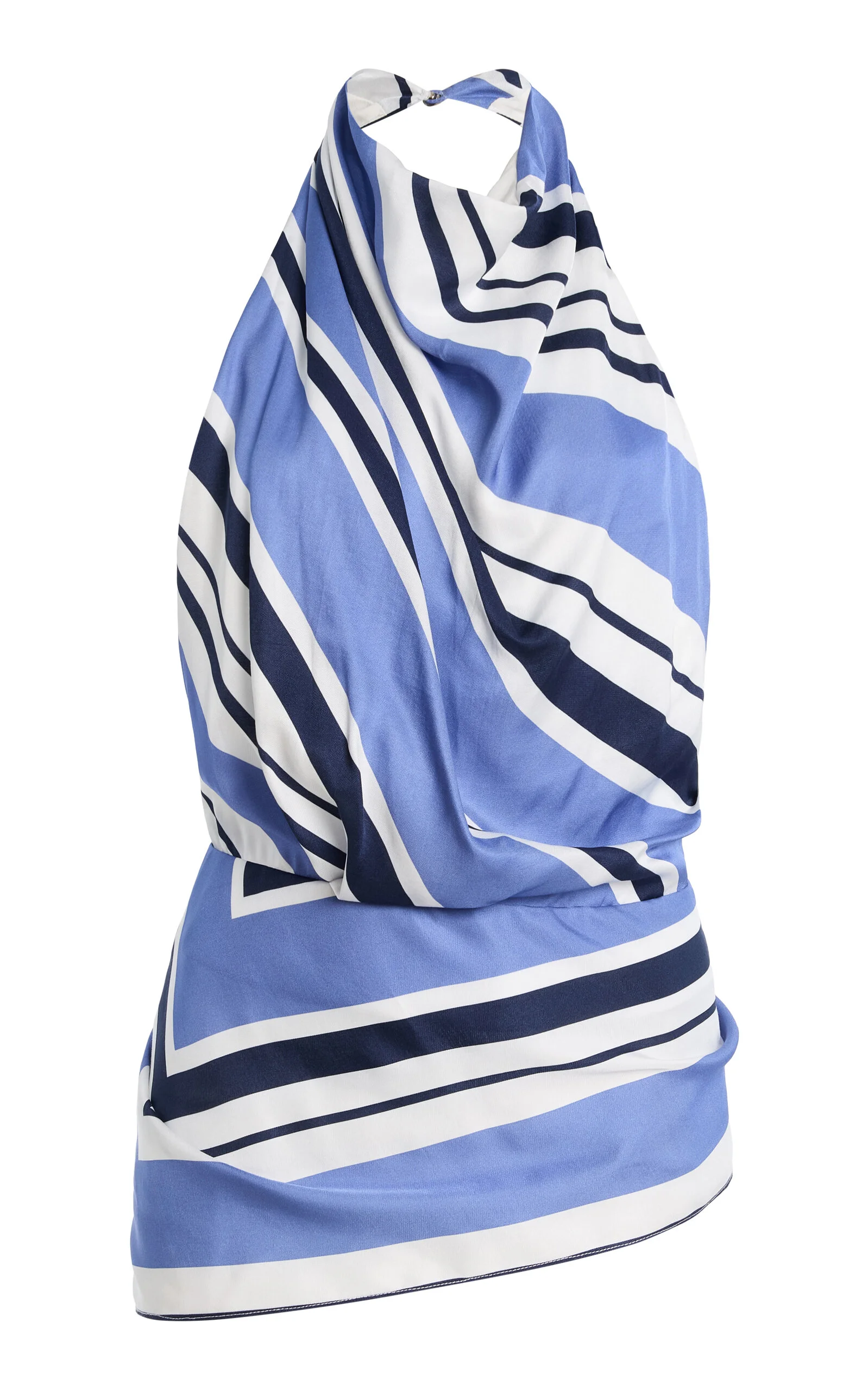 Exclusive Striped Twill Scarf Top blue - 1