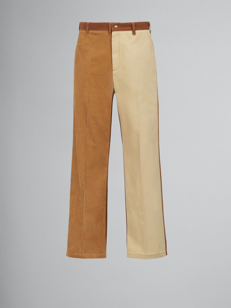 MARNI X CARHARTT WIP - BROWN COLOUR-BLOCK TROUSERS - 1