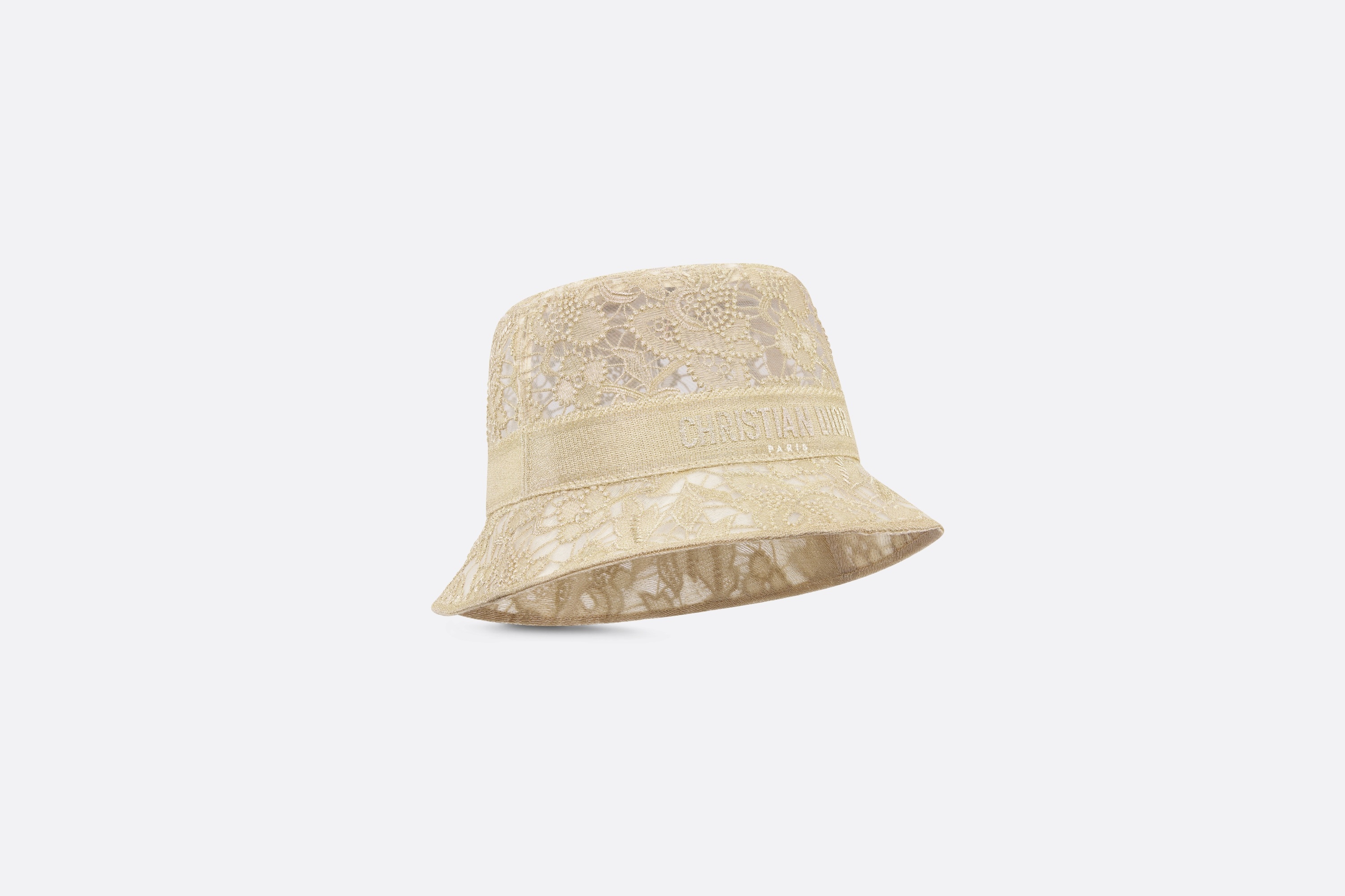 Dior Or D-Bobby D-Lace Macramé Small Brim Bucket Hat - 1