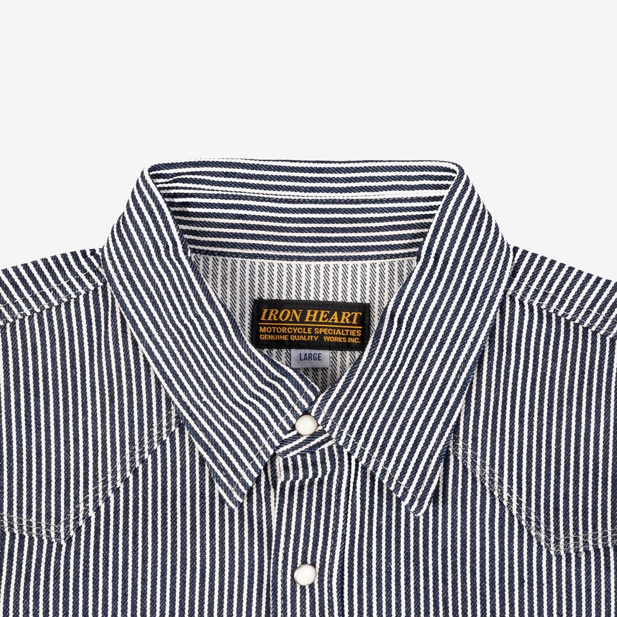 IHSH-07-IND 12oz Hickory Stripe Western Shirt Indigo - 5