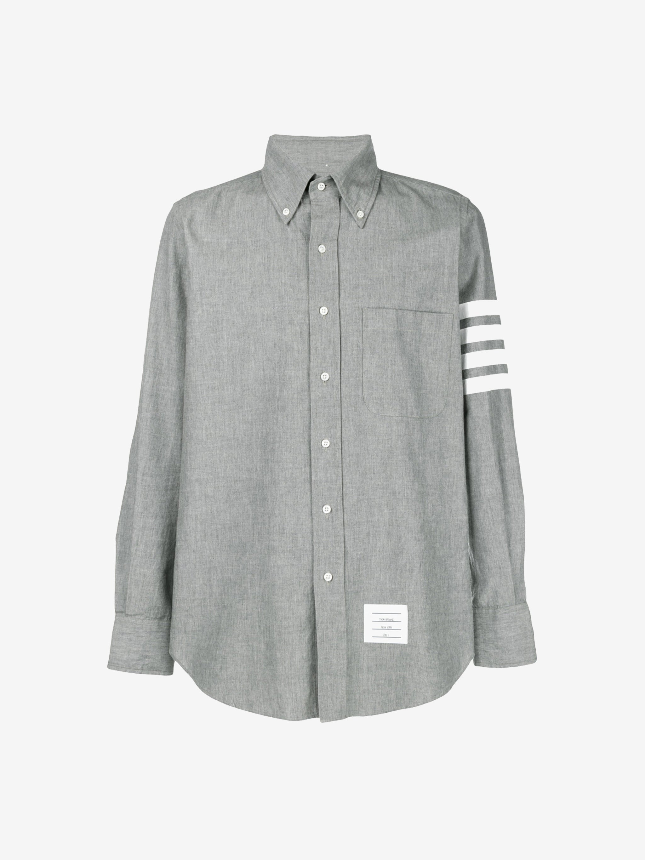 THOM BROWNE Men Straight Fit Shirt W/ 4 Bar In Chambray - 1
