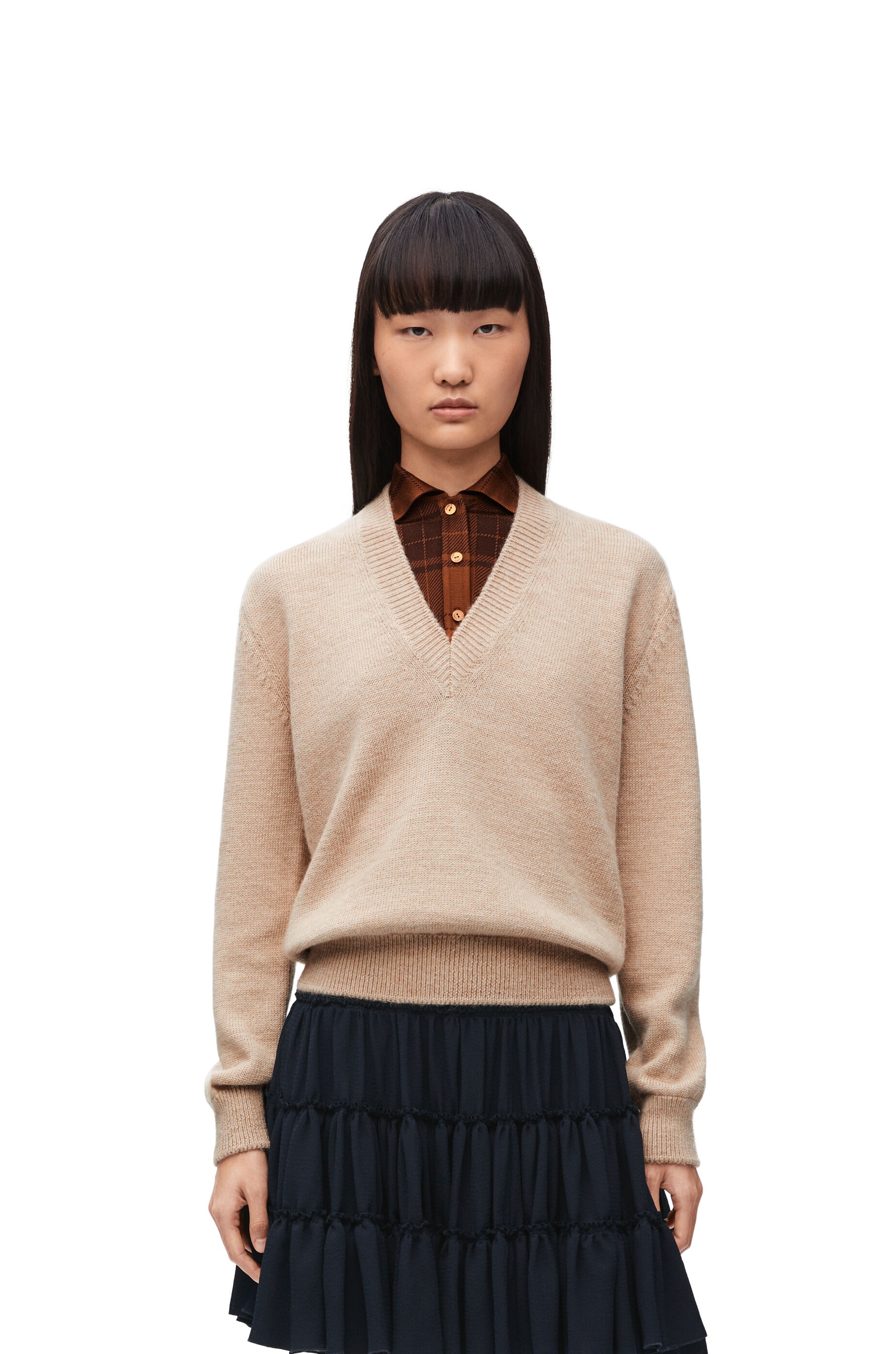 Trompe l'oeil sweater in wool and silk - 3