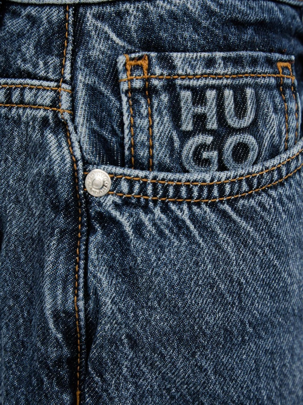 cuffed-hems cotton jeans - 5