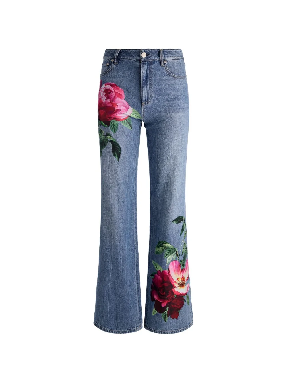 Chic floral full-length jeans - 1