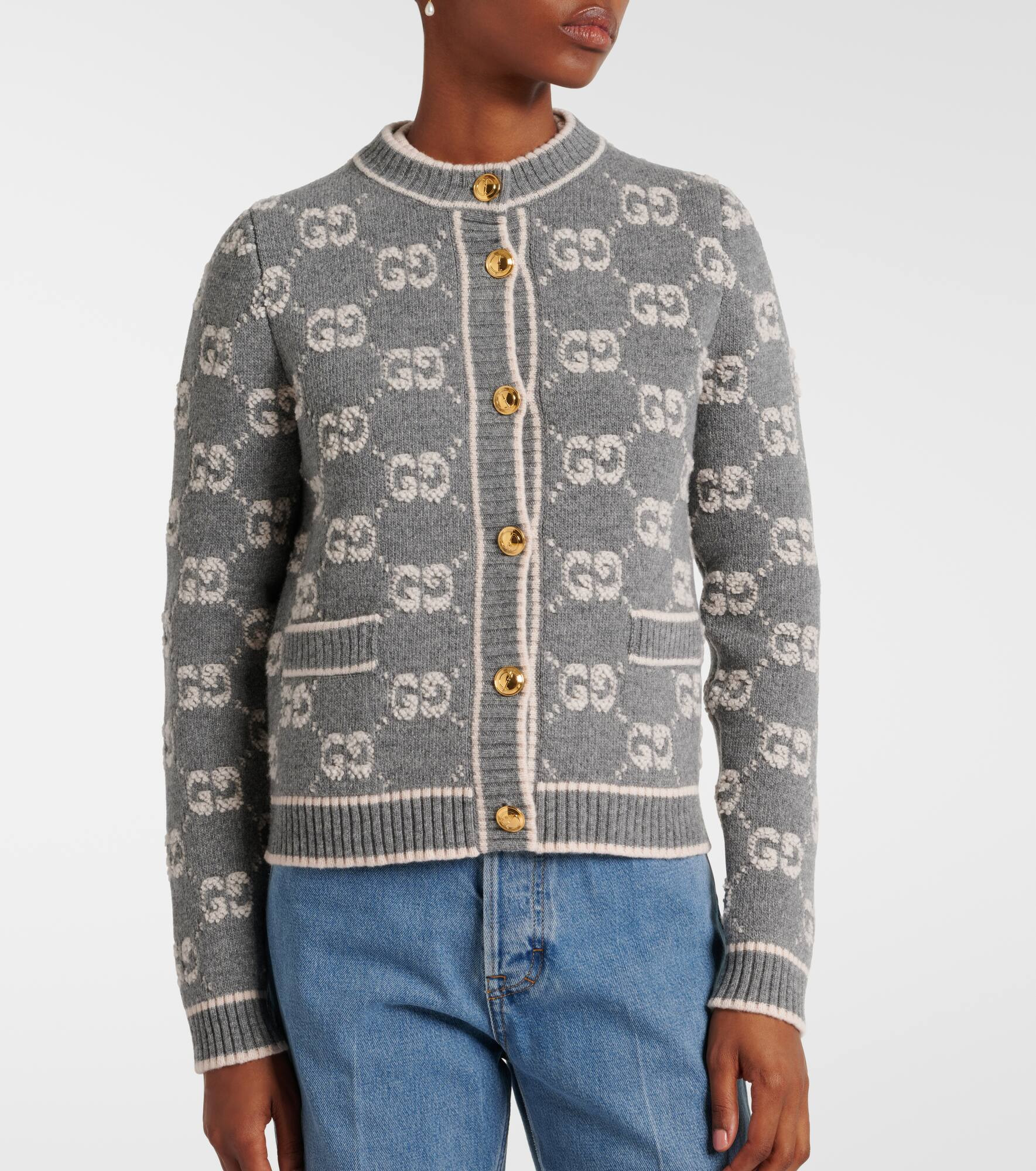 GG wool bouclé jacquard cardigan - 6