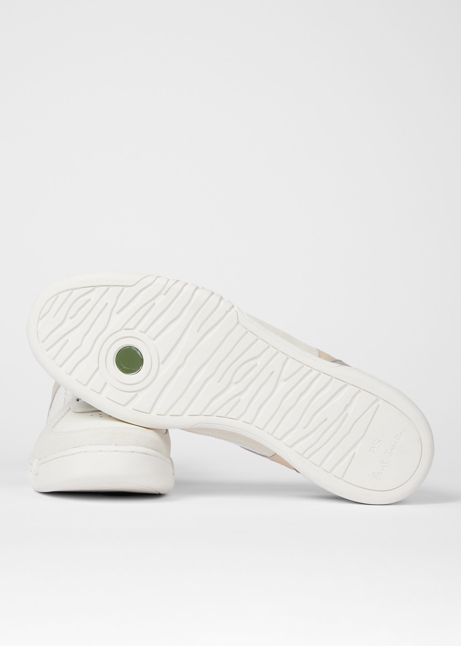 White Leather 'Colson' Green Spoiler Trainers - 3