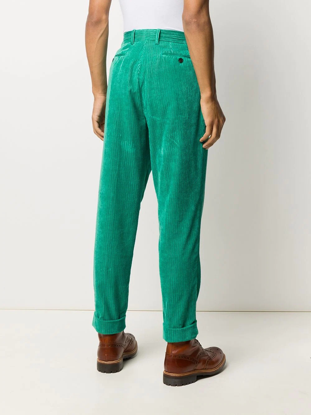 linen-blend corduroy trousers - 4