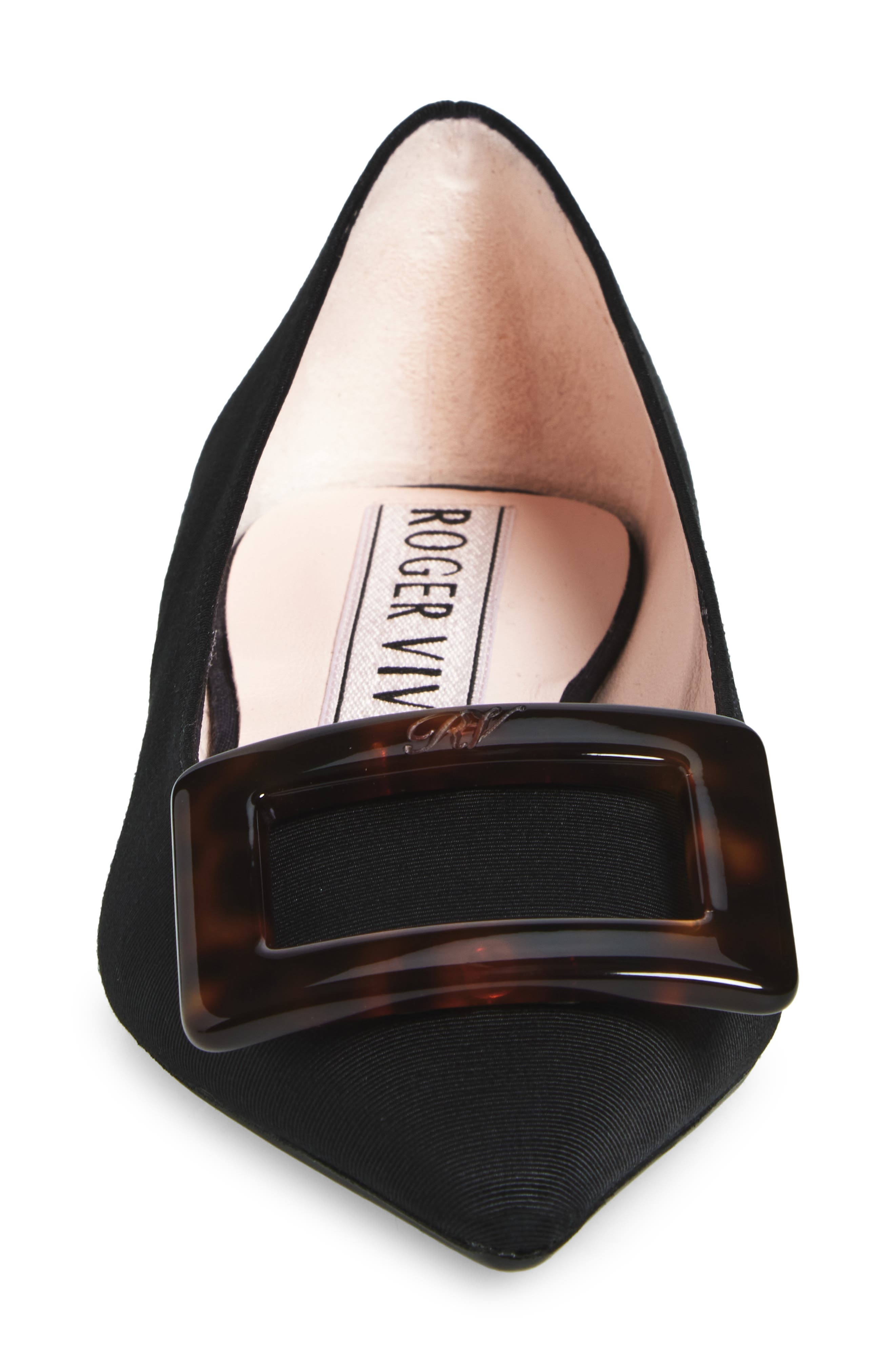 Roger Vivier Gommettine Pointed Toe Flat in Nero at Nordstrom - 4
