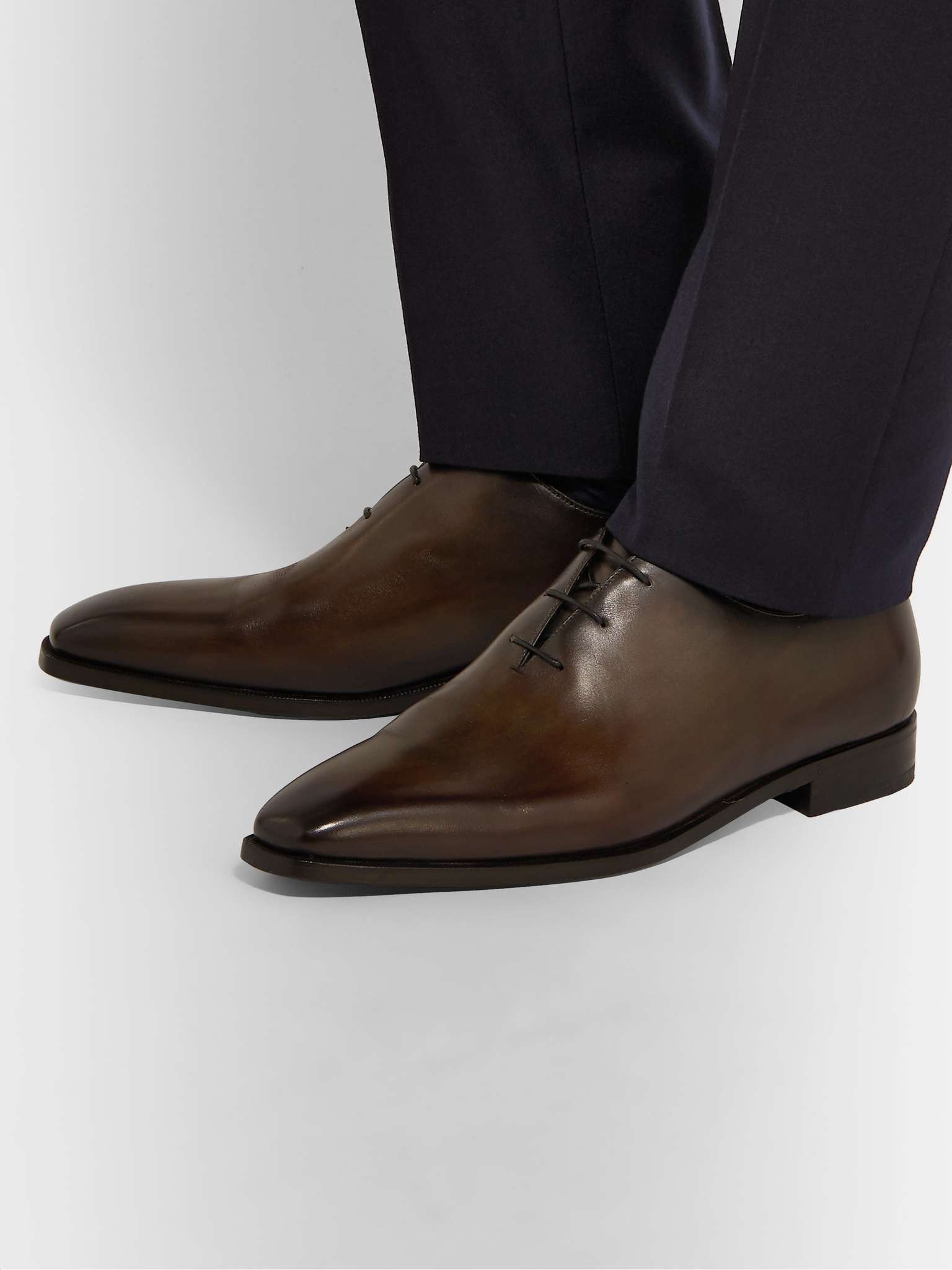 Venezia Whole-Cut Leather Oxford Shoes - 2