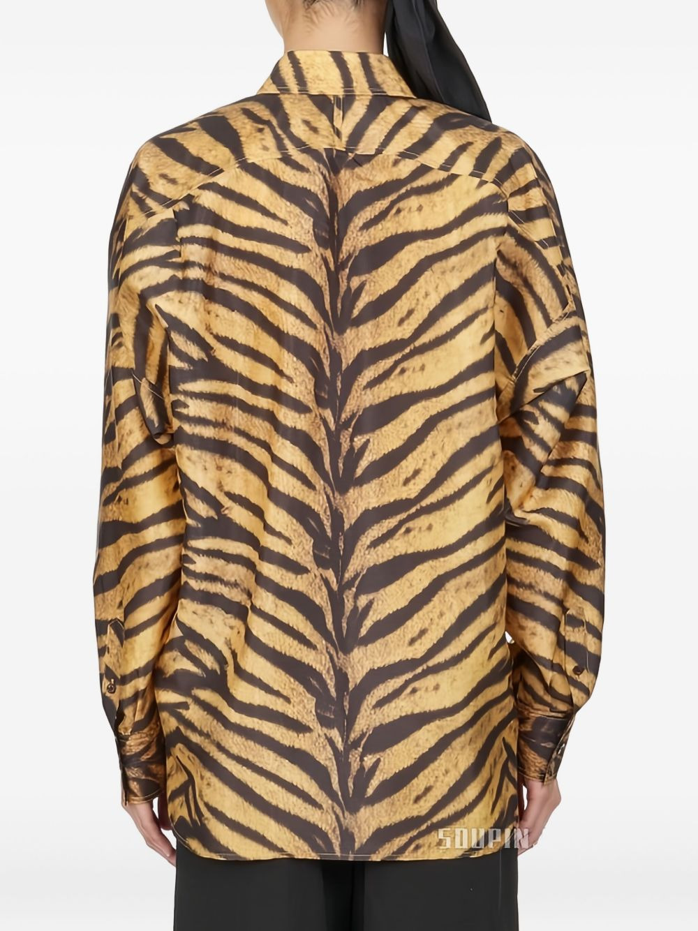 tiger-print long-sleeved shirt - 4