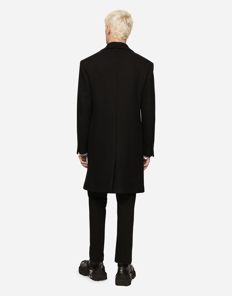 Single-breasted wool jersey coat - 3