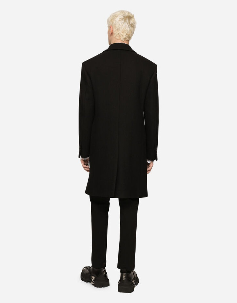 Single-breasted wool jersey coat 3
