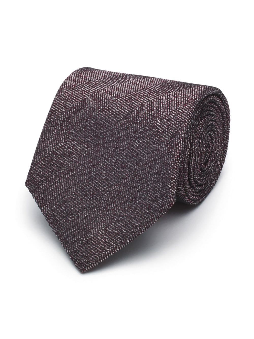 herringbone-pattern silk tie - 3