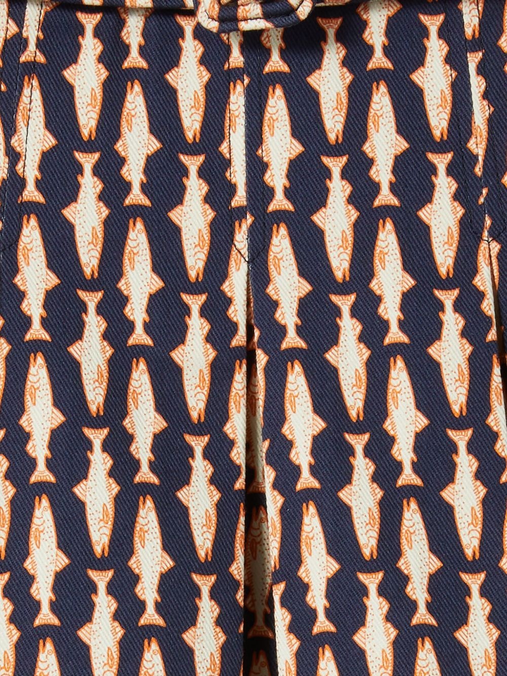 pleated fish-print skirt - 5