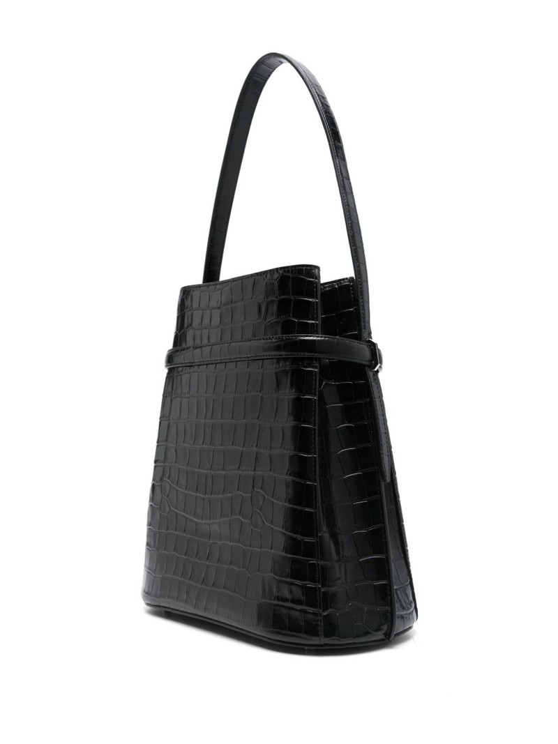 Totême croc-embossed belted bucket bag outlook