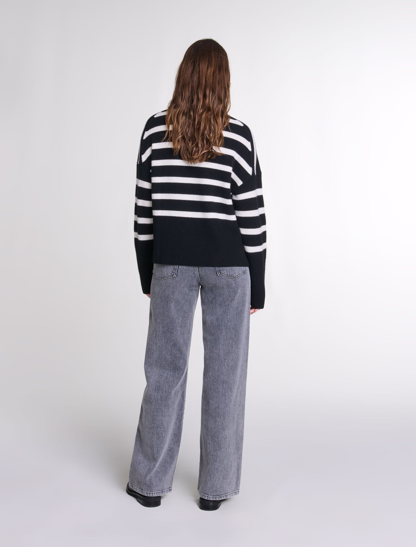 Stripe print high-neck jumper - 4