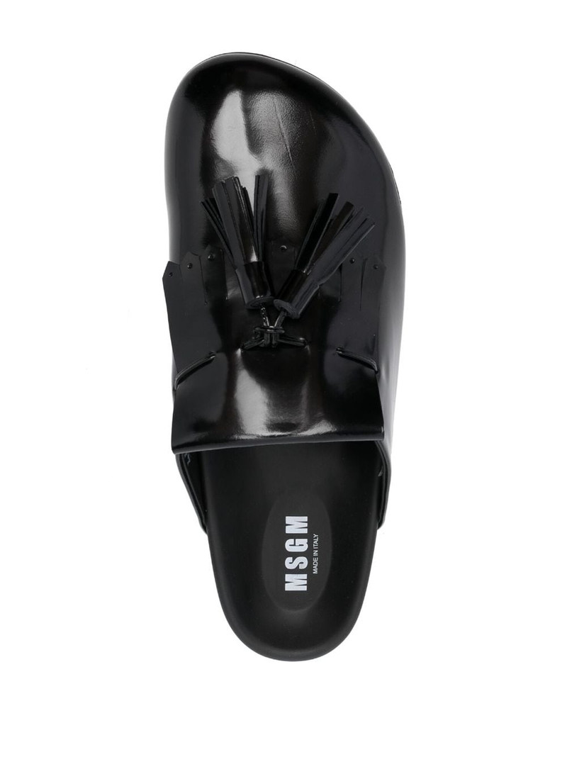 tassel-detail leather slippers 3