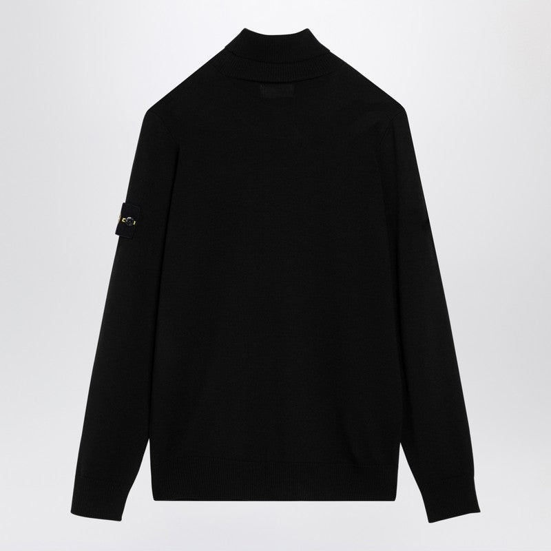 Stone Island Black Turtleneck Sweater In Wool Men - 2