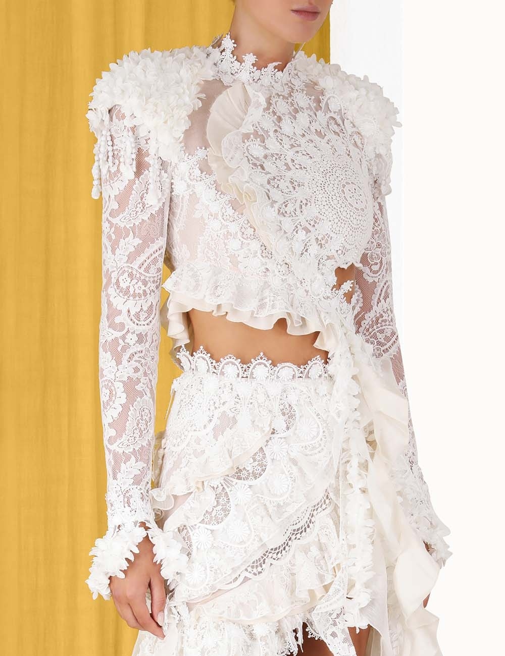 white lace dress for sale Quinella White Lace Crepe Backless Mini Dress L / US 10-12