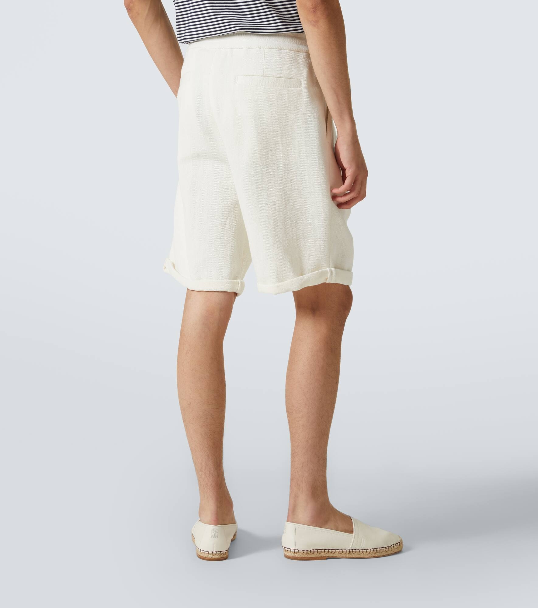 Linen gabardine bermuda shorts - 4