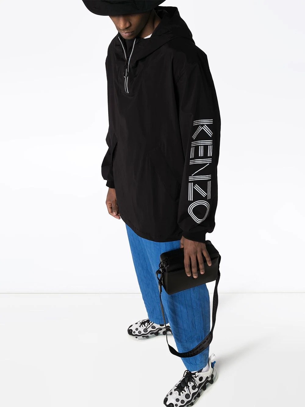 logo print hooded windbreaker - 2