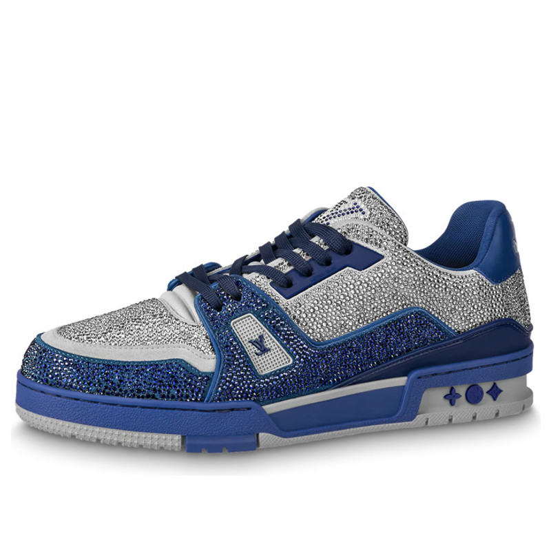 LOUIS VUITTON Trainer Sneakers 'Grey Blue Crystals' 1AA6QZ - 1