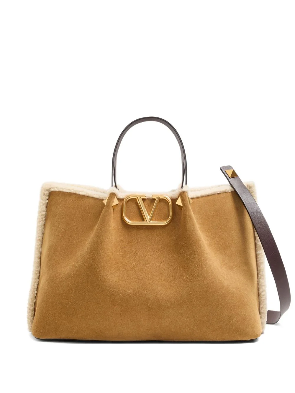 medium VLogo Signature suede tote bag - 1