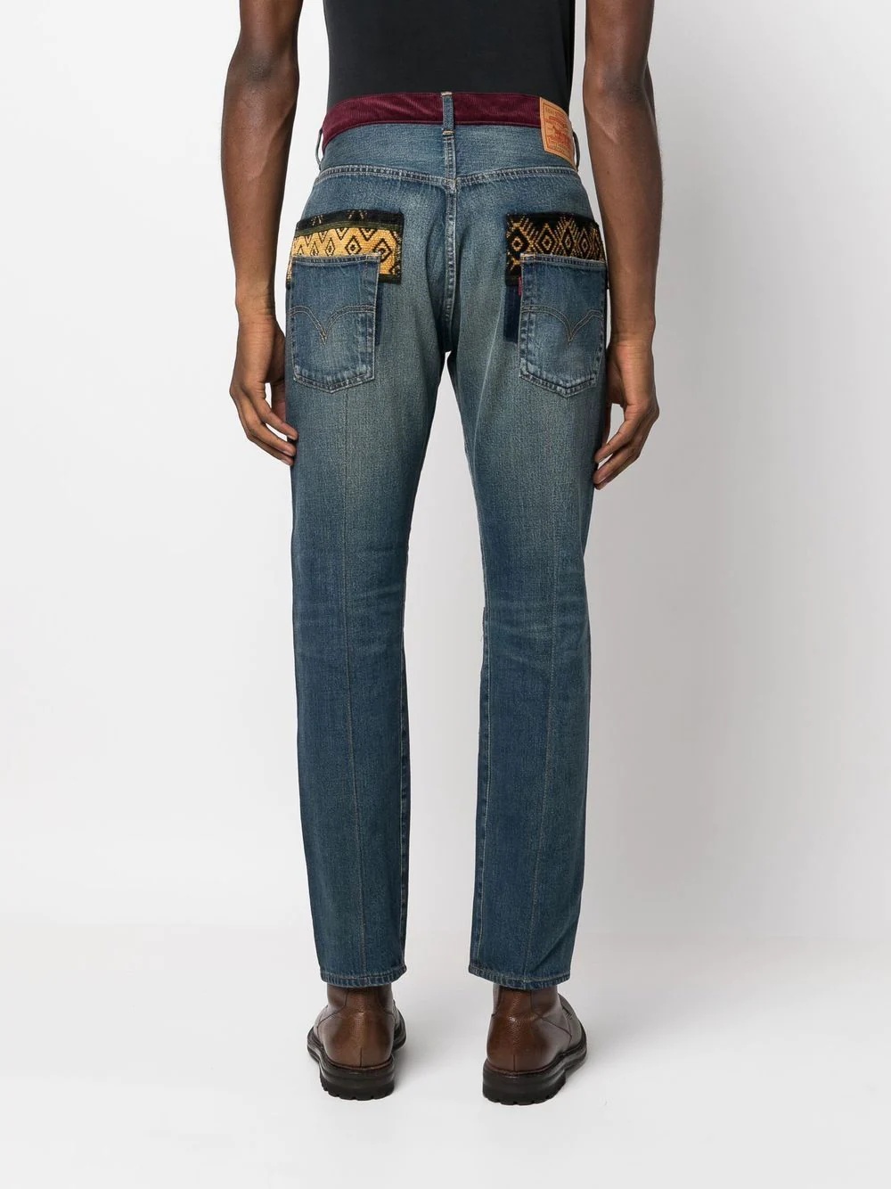 patchwork-design slim-cut jeans - 4