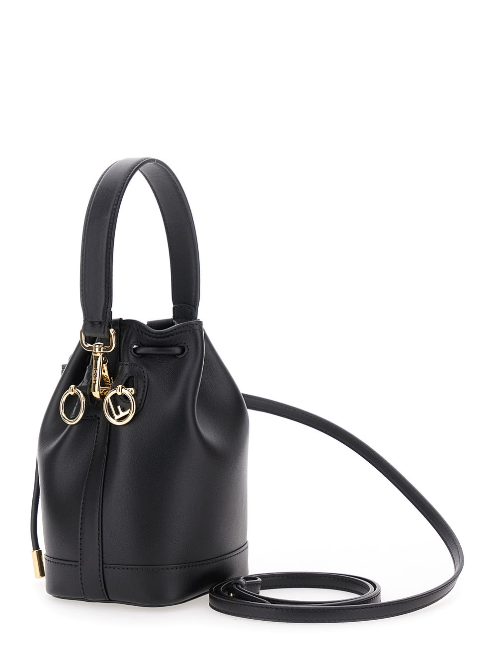 Fendi Women 'Mon Tresor Mini' Black Handbag With Removable Shoulder Strap And Logo Lettering In Leat - 3