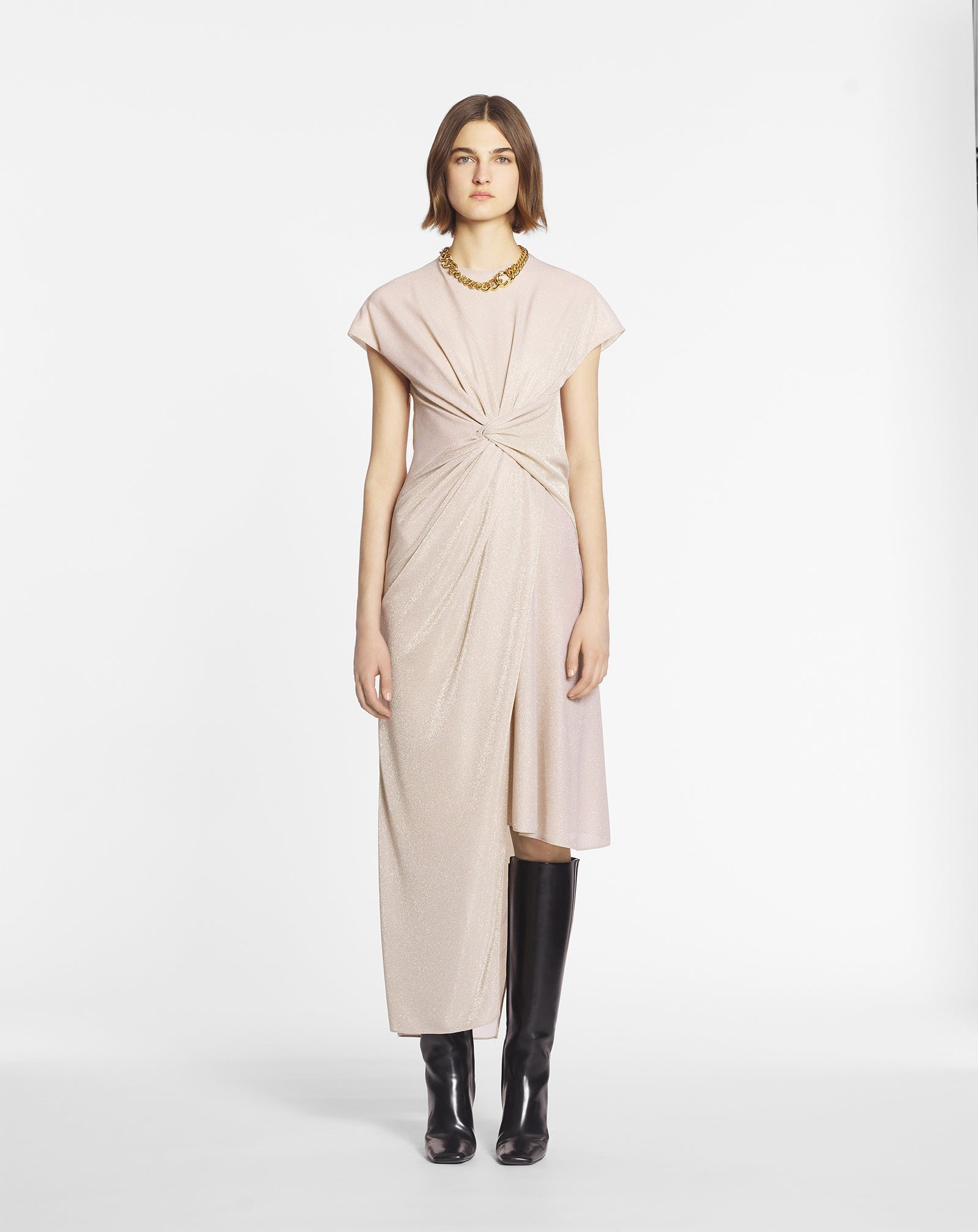 ASYMMETRICAL DRESS IN LUREX - 2
