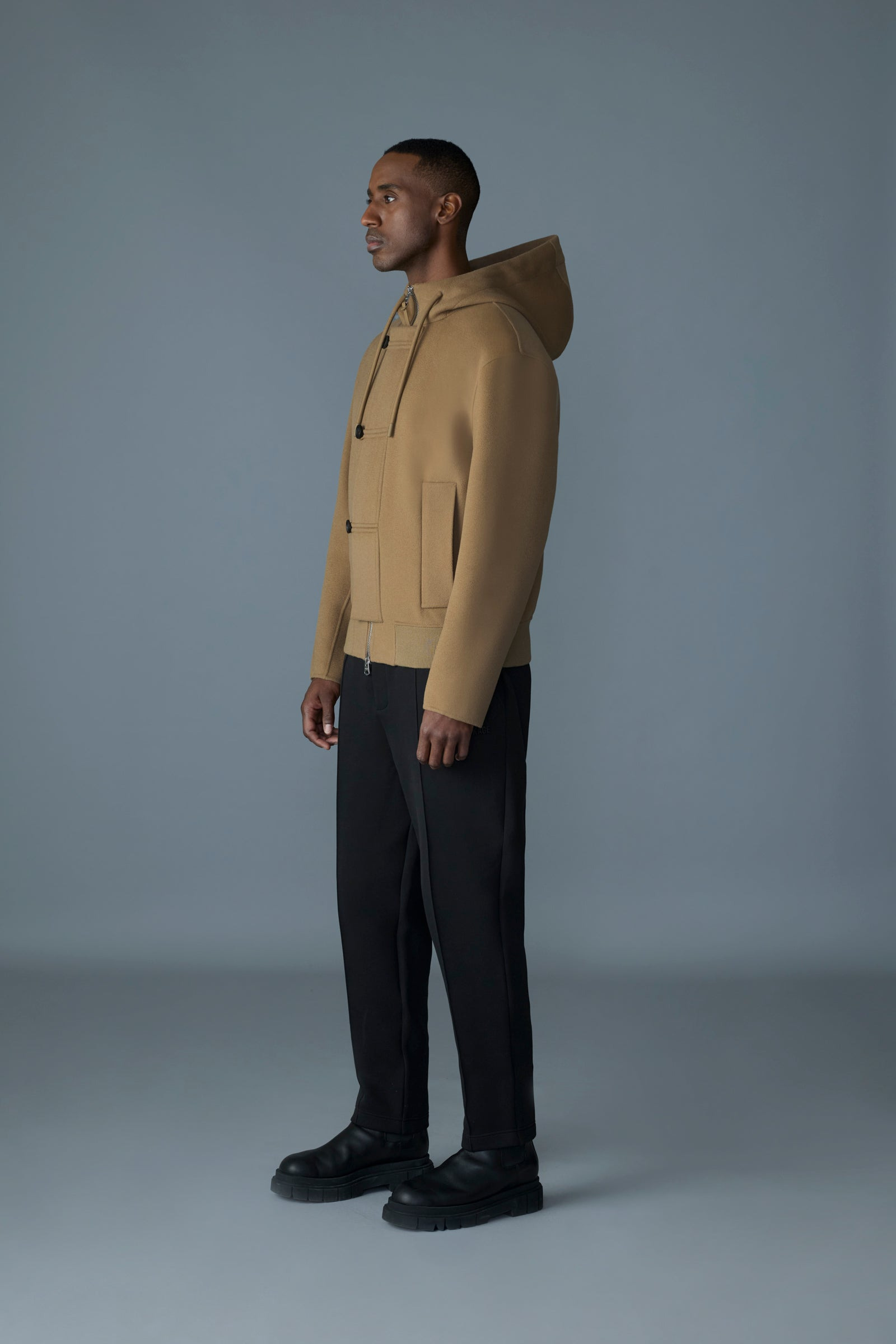 MALIK Double-Face Wool Hooded Jacket - 5